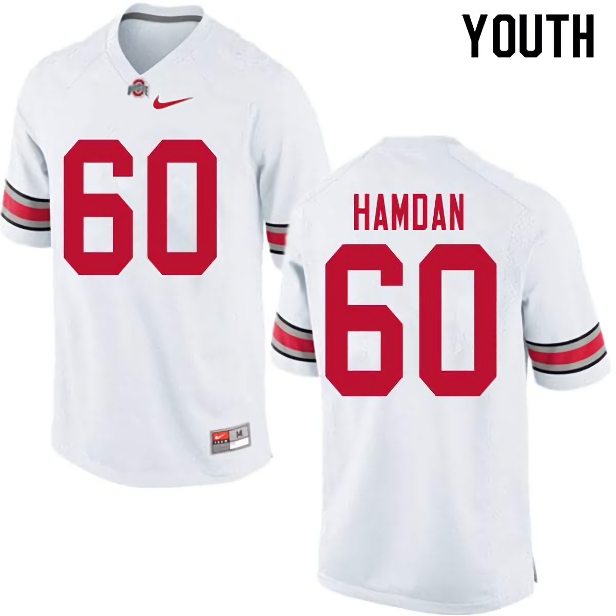 Zaid Hamdan Ohio State Buckeyes Youth NCAA #60 Nike White College Stitched Football Jersey SAS8856UC